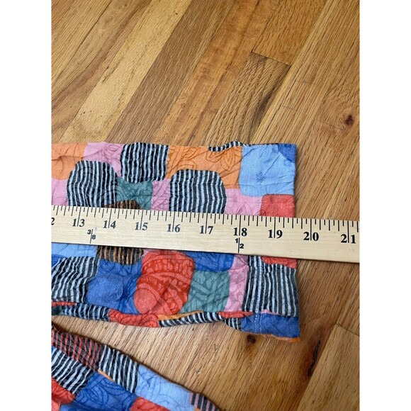 Ali Miles Women's L Orange Blouse Polyester Tunic Patchwork Artsy Boho Travel - Picture 7 of 9